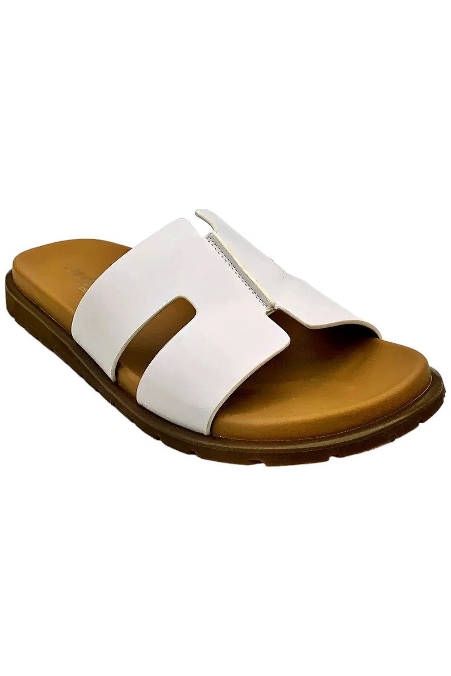 Urban Sport Women's Hanley Flat Footbed Sandal White - Medium